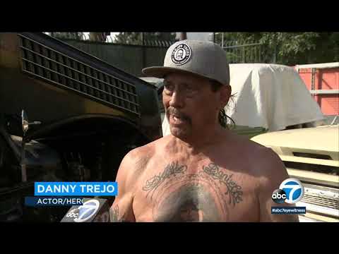 Actor Danny Trejo helps save baby trapped in overturned car in Sylmar | ABC7 Video