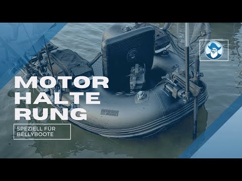 Motorhalterung für Bellyboote mit spitzem Bug aus schwarzem  Aluminium-E-Motoren