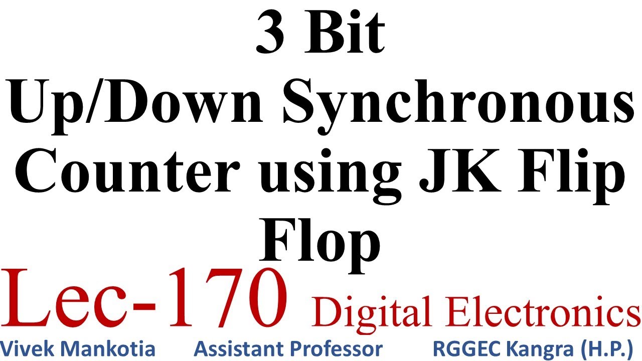 3 Bit Up /Down Synchronous Counter using JK FLIP FLOP :Lec-170
