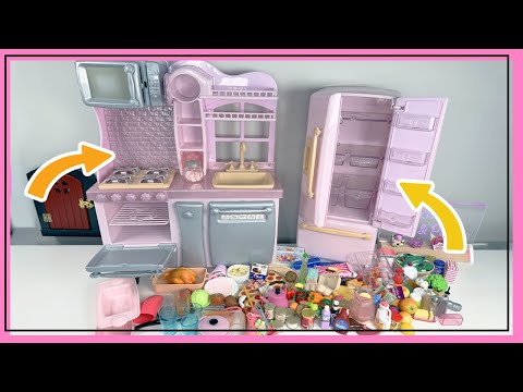 ASMR 🍽️ Organizing my Light Pink Kitchen - Our Generation | Mini Food | No Talking