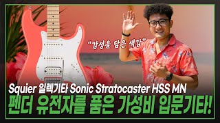 🌺펜더 감성 + 실용성 + 컬러, 입문용 끝판왕 등장!🌅Squier 일렉기타 Sonic Stratocaster HSS MN Tahitian Coral