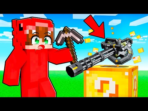 Encontré LUCKY BLOCKS de ARMAS en Minecraft!