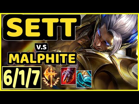 SETT vs MALPHITE - 6/1/7 KDA TOP GAMEPLAY - EUW Ranked MASTER