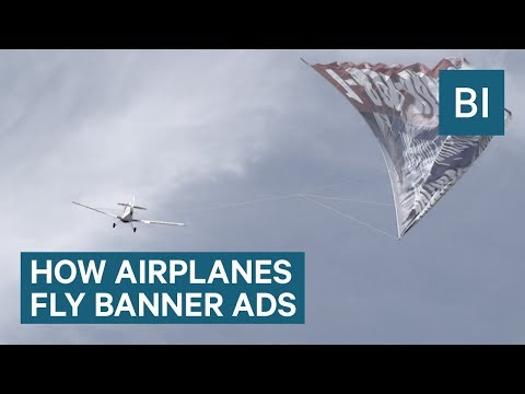 Airplanes flying giant banner ads