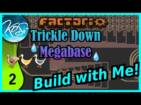 Factorio Trickle Down Megabase 2 - OUR FIRST HUGE SMELTING ARRAY - Tutorial, Walkthrough, Let's Play