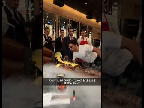 POV: YOU SPENT $7k AT SALT BAE’S RESTAURANT #saltbae #nusretsteakhouse #shorts
