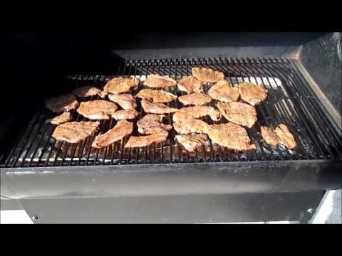 Texas Beef Jerky on my Trusty Ole Traeger Grill