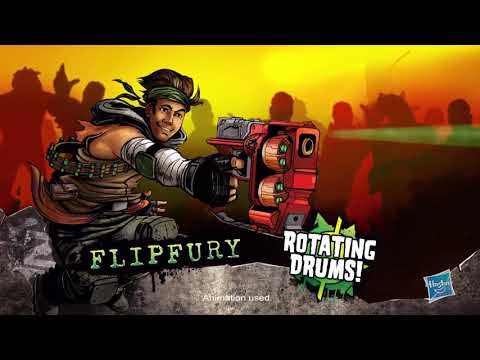 B0562 Nerf Zombie Strike - Flipfury Blaster inc 12 genuine Darts - Ages 8+