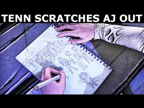 Tenn Scratches AJ Out Of Drawing - Rare Choice - The Walking Dead Final Season 4 Episode 1