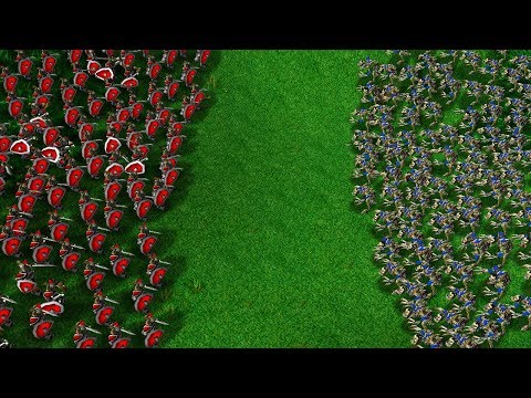 100 footman vs 100 ghouls (fully upgraded units)