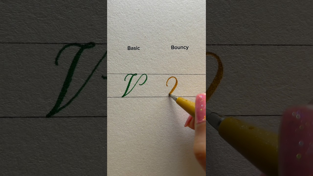 “ V ” basic & bouncy calligraphy #lettering #handwriting #calligrahy #reels #fyp #shorts #viralvideo