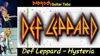 Hysteria - Def Leppard - Guitar + Bass TABS Lesson
