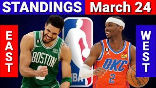 March 24 | NBA STANDINGS | WESTERN and EASTERN CONFERENCE