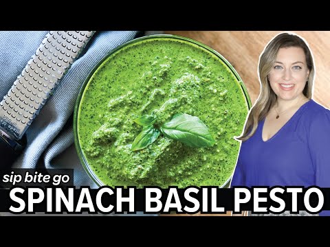 Spinach Basil PESTO With Walnuts (so easy!)