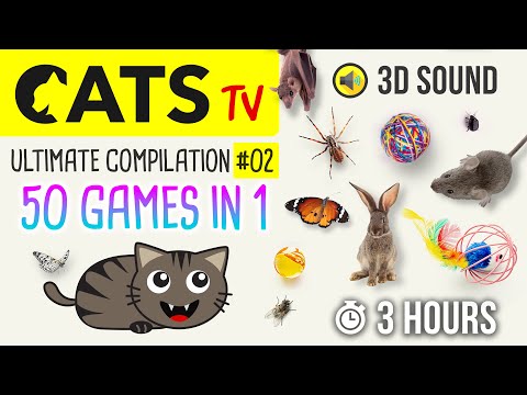 CATS TV -  ULTIMATE Games Compilation for CATS & DOGS #02 (50 games in 1)  - 3 HOURS