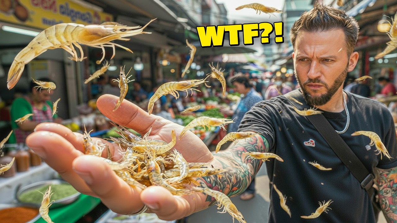 El plato MÁS EXTREMO de Tailandia: camarones VIVOS en una ensalada