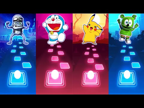 Exel F Crazy Frog vs Doraemon vs Pikachu vs Gummy Bear | Tiles Hop EDM Rush