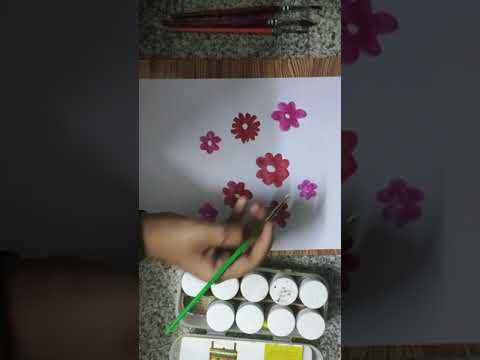 Butterflies and Flowers Acrylic Painting - by M Rithanya