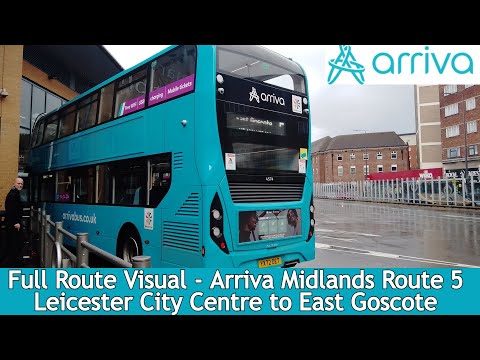 FULL ROUTE VISUAL - Arriva Midlands Route 5 - Leicester to East Goscote l 4574 YX72 OET