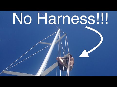 How to Climb a Mast Solo Using Only Scraps Of Line!!!