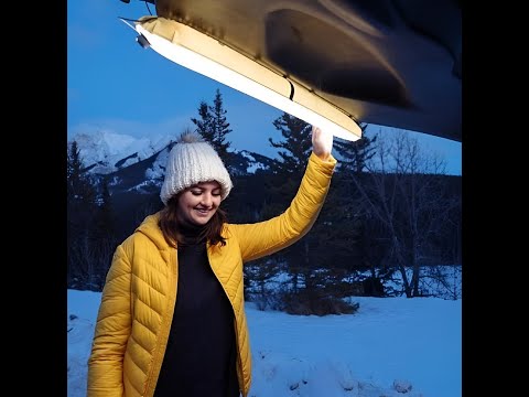Video: lampa LED gonflabilă în funcțiune, umflare și lumină (YouTube)
