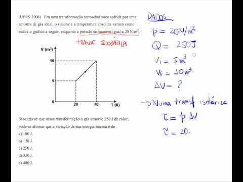 1ª Lei da Termodinâmica - Exercício resolvido - HD