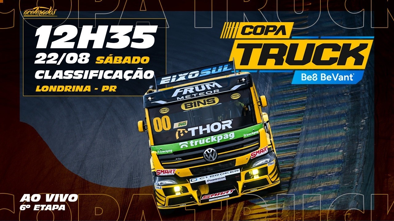 COPA TRUCK AO VIVO E COM IMAGENS - Qualificação  - LONDRINA/PR - Sábado (22/08) - 12h35