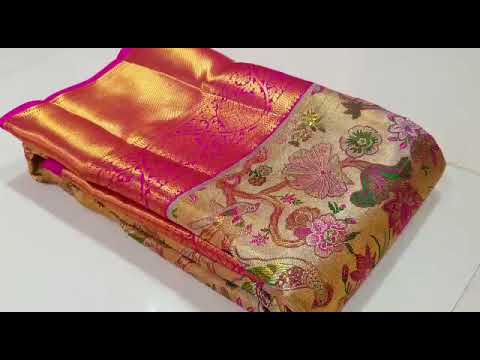 Pure kanchipuram handloom 3d floral bridal tissue silk saree with price || whatsapp: 7995499590