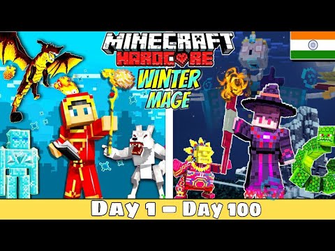 I Survived 100 Days As A WINTER MAGE In FROZEN WORLD Of Minecraft...Hindi (Part-1)