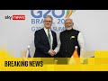 UK And India Sign Landmark Free Trade Deal Sky News Coverage