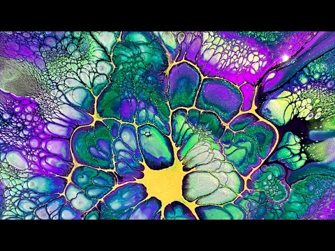 (85) Gold Pigment Cell Activator/Bloom Technique/Fluid Art/Acrylic Pouring/フルイドアート