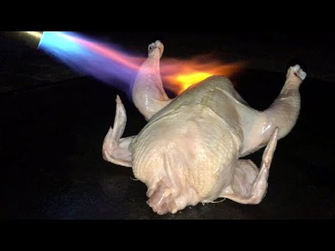 Crispy Chicken Sandwich Cooked Using a Blow Torch