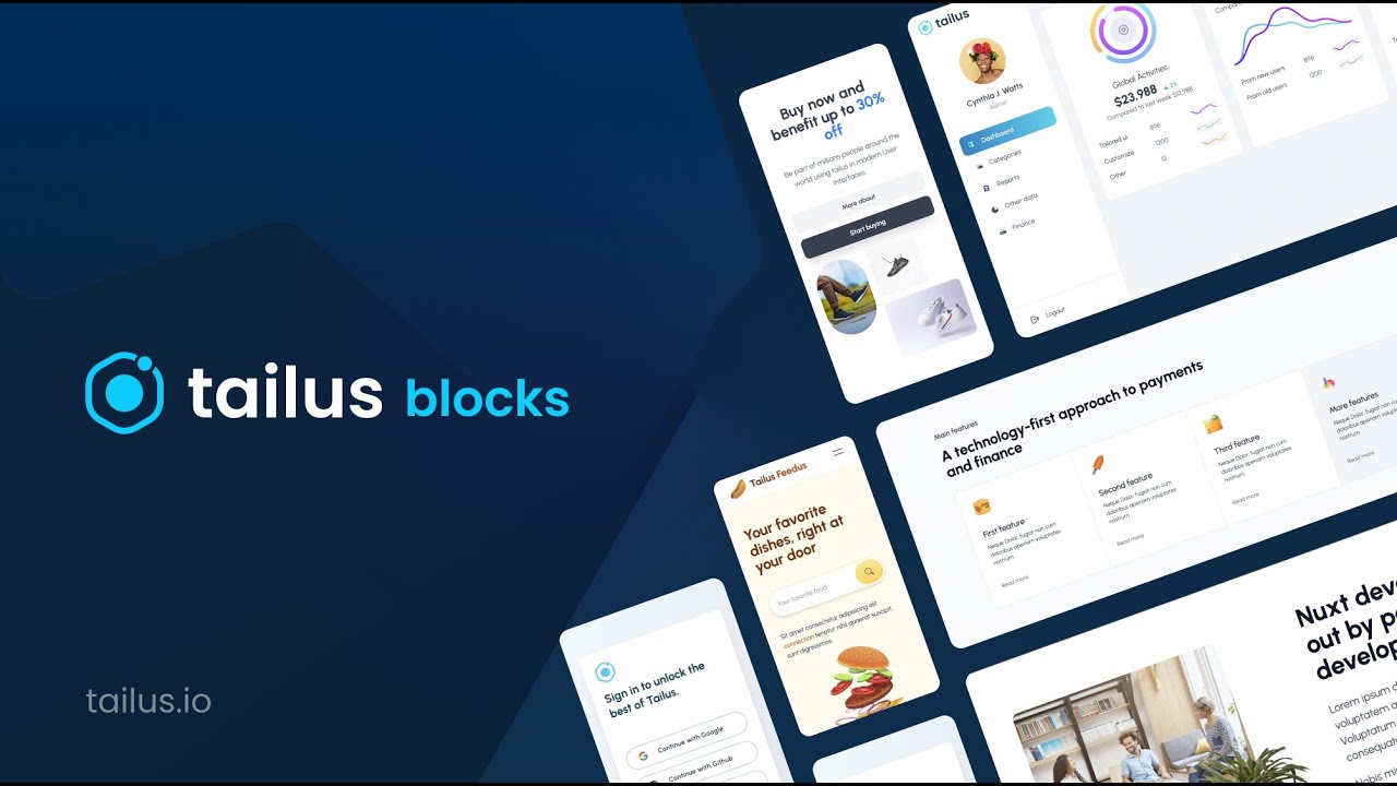 +50 free blocks built with tailwindcss !!!