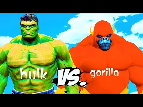 FLASH GORILLA VS HULK  EPIC BATTLE