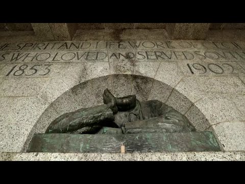 Cecil Rhodes monument damaged in Cape Town