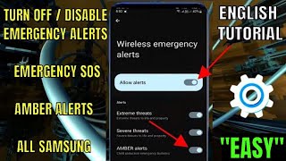 How To Turn Off Emergency Alerts On Samsung Android || Disable Emergency SOS Or Amber Alerts