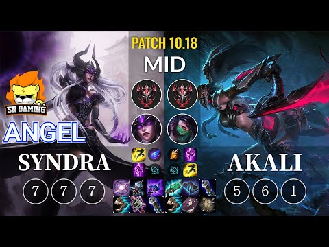 SN Angel Syndra vs Akali Mid - KR Patch 10.18