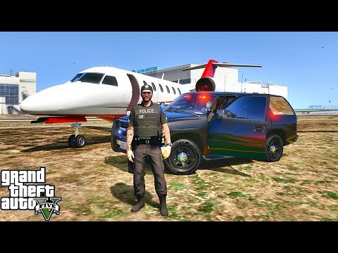 Playing GTA 5 As A POLICE OFFICER Airport Patrol| GTA 5 Lspdfr Mod| 4K