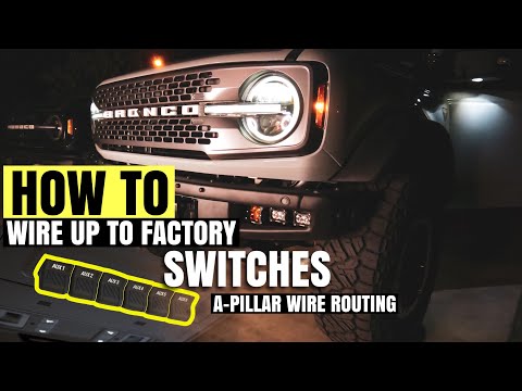 Bronco Auxiliary switches, Pillar plastics wire routing, and HERETIC studios  led Fog lights