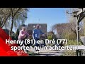 Henny (77) en Dré (81) sporten nu in hun eigen achtertuin.