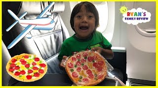 Gummy Pizza Candy Challenge Kid on the Airplane + 