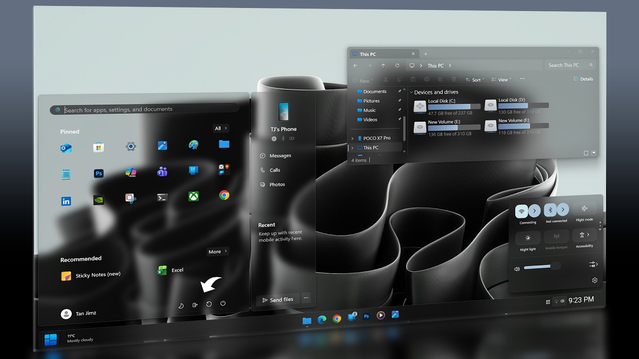 This is Windows 11 but Made out of Glass!
