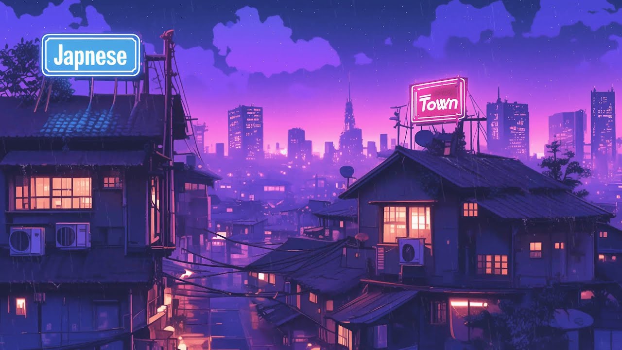 Nostalgic Lofi Hip Hop Beats 📼 1980s & 90s Vibes & Retro Japanese Town Ambience 🌆 Lofi Rain Playlist