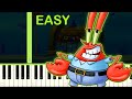 KRUSTY KRAB SPONGEBOB SQUAREPANTS EASY Piano Tutorial