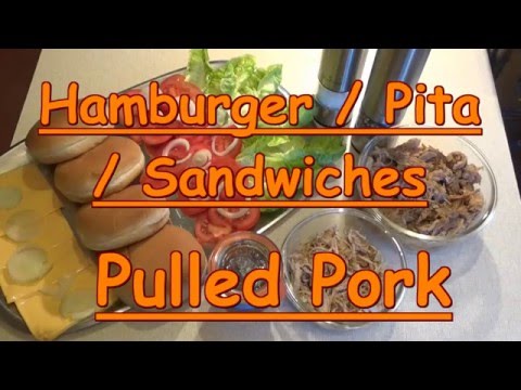 Rezept Hamburger Pita Sandwiches mit Pulled pork / Pulled Pute