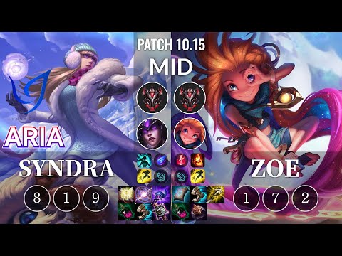 CGA Aria Syndra vs Zoe Mid - KR Patch 10.15