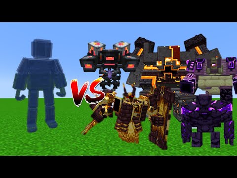 Man Of Water(World Of Bosses) Vs L_Ender's Cataclysm Bosses - Minecraft Mob Battle