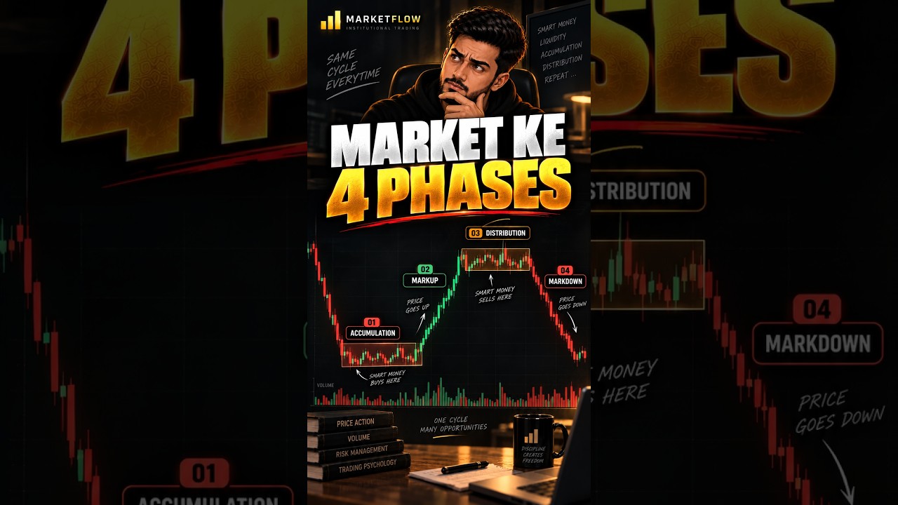 Wyckoff Market Cycle: 4 Phases, From Accumulation to Mark-Up 📈 #Wyckoff #WyckoffMethod #MarketCycle
