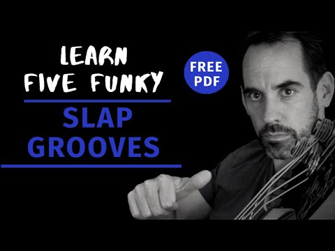 Learn Five Funky Slap Bass Grooves || With Practice Drum Loops (No.89)