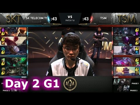 SK Telecom T1 vs TSM | Day 2 LoL MSI 2017 Group Stage | SKT vs TSM Mid Season Invitational